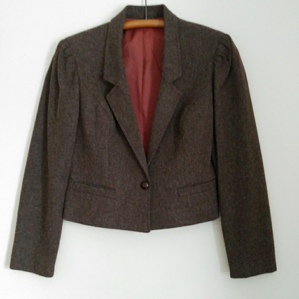 Vintage Brown Wool Blazer